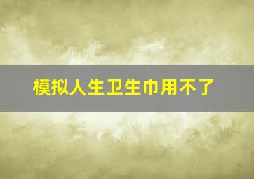 模拟人生卫生巾用不了