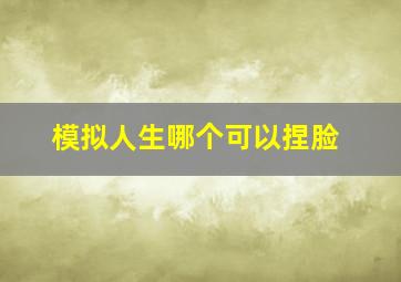 模拟人生哪个可以捏脸