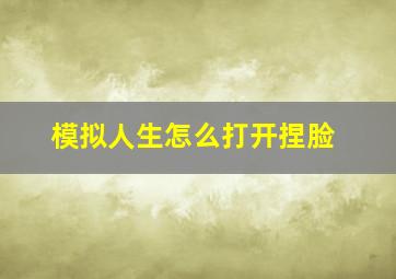 模拟人生怎么打开捏脸