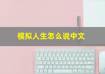 模拟人生怎么说中文