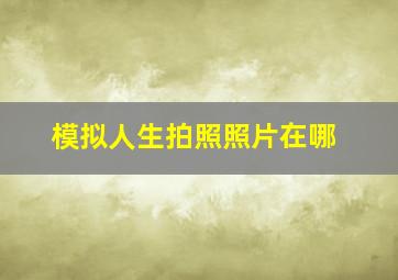 模拟人生拍照照片在哪