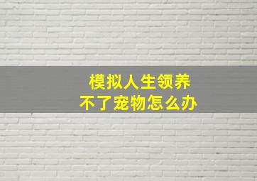 模拟人生领养不了宠物怎么办