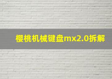 樱桃机械键盘mx2.0拆解