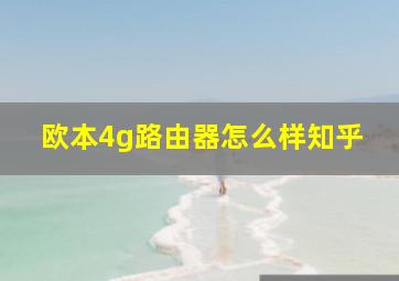 欧本4g路由器怎么样知乎