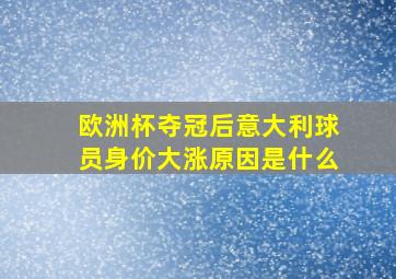 欧洲杯夺冠后意大利球员身价大涨原因是什么