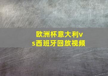 欧洲杯意大利vs西班牙回放视频