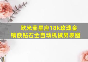 欧米茄星座18k玫瑰金镶嵌钻石全自动机械男表图