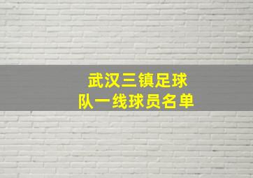 武汉三镇足球队一线球员名单