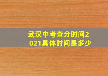 武汉中考查分时间2021具体时间是多少