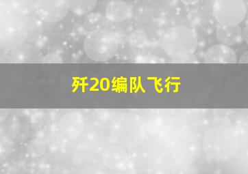 歼20编队飞行