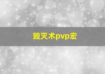 毁灭术pvp宏