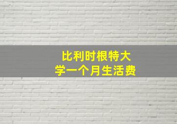 比利时根特大学一个月生活费