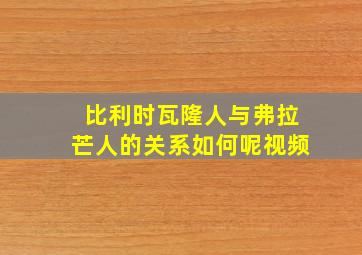 比利时瓦隆人与弗拉芒人的关系如何呢视频