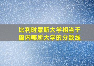 比利时蒙斯大学相当于国内哪所大学的分数线