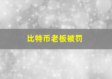 比特币老板被罚