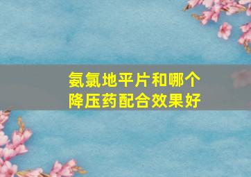 氨氯地平片和哪个降压药配合效果好