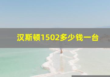 汉斯顿1502多少钱一台