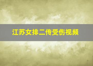 江苏女排二传受伤视频