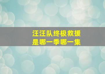 汪汪队终极救援是哪一季哪一集