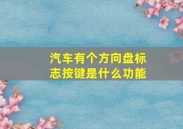 汽车有个方向盘标志按键是什么功能