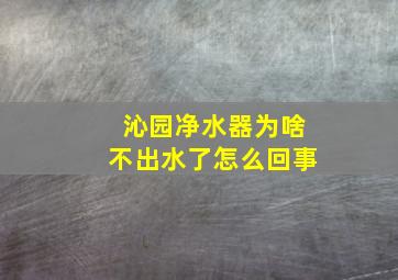 沁园净水器为啥不出水了怎么回事