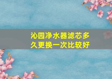 沁园净水器滤芯多久更换一次比较好