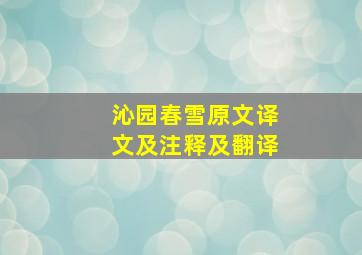 沁园春雪原文译文及注释及翻译