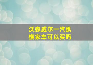 沃森威尔一汽纵横家车可以买吗