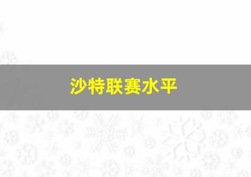 沙特联赛水平