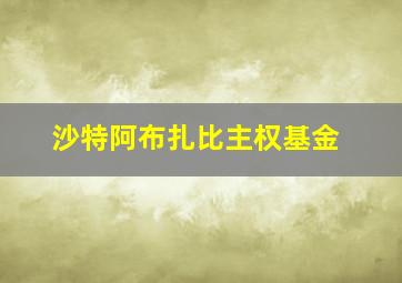 沙特阿布扎比主权基金