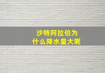 沙特阿拉伯为什么降水量大呢