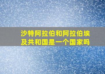 沙特阿拉伯和阿拉伯埃及共和国是一个国家吗