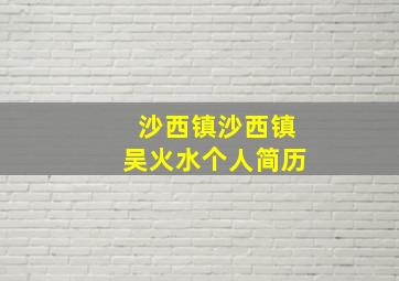 沙西镇沙西镇吴火水个人简历