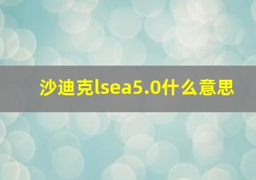 沙迪克lsea5.0什么意思