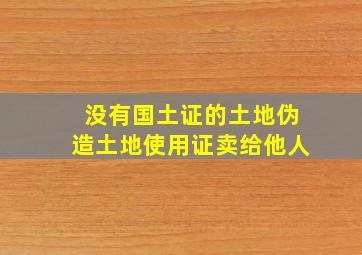 没有国土证的土地伪造土地使用证卖给他人