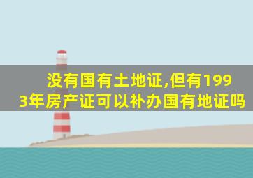 没有国有土地证,但有1993年房产证可以补办国有地证吗