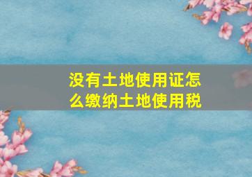 没有土地使用证怎么缴纳土地使用税