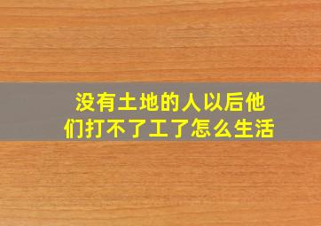 没有土地的人以后他们打不了工了怎么生活