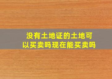 没有土地证的土地可以买卖吗现在能买卖吗