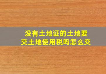 没有土地证的土地要交土地使用税吗怎么交