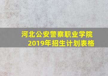 河北公安警察职业学院2019年招生计划表格