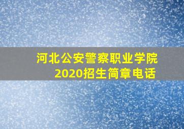 河北公安警察职业学院2020招生简章电话