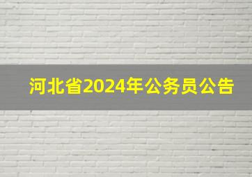 河北省2024年公务员公告