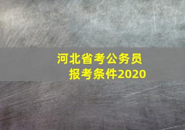 河北省考公务员报考条件2020