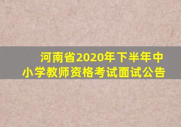 河南省2020年下半年中小学教师资格考试面试公告