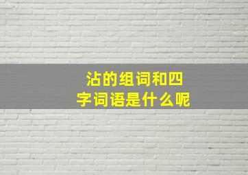 沾的组词和四字词语是什么呢