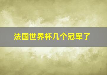 法国世界杯几个冠军了