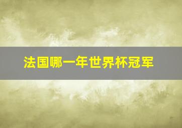 法国哪一年世界杯冠军