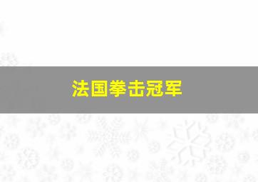 法国拳击冠军