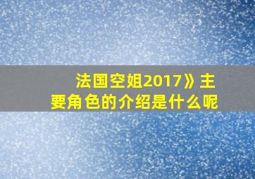 法国空姐2017》主要角色的介绍是什么呢